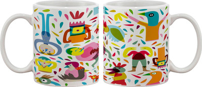 

Artifa Humans As Animals Artistic Porcelain, Ceramic Mug(350 ml), Multicolor