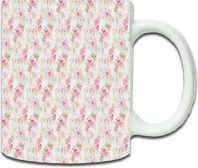 

Maison N Mode Pink Bail Pattern Coffee Ceramic Mug(330 ml), Multicolor