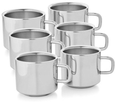 

Aoito Stainless Steel Stainless Steel (125 ml, Pack of 6) Stainless Steel Mug(125 ml, Pack of 6), Silver