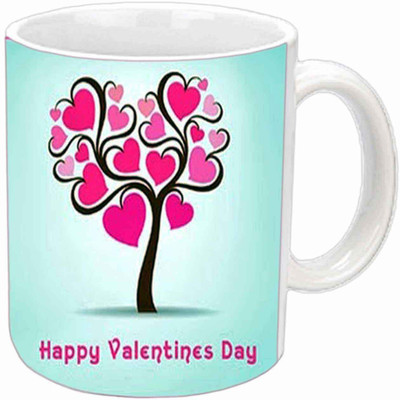 

Raj Laxmi Heart tree valentine white Ceramic Mug(378 ml)