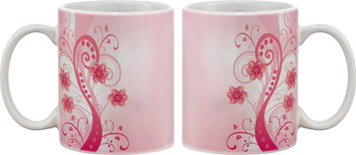 

Artifa Pinky Plant Porcelain, Ceramic Mug(350 ml), Multicolor
