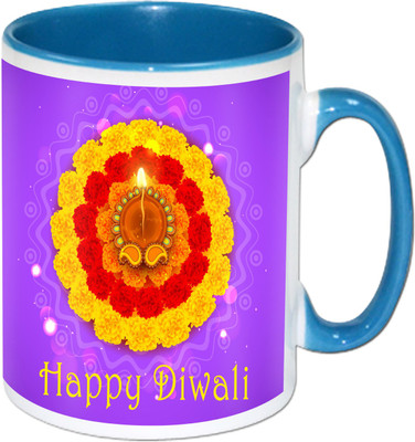 

Heyworlds happy diwali gifts 72 Ceramic Mug(325 ml), Multicolor
