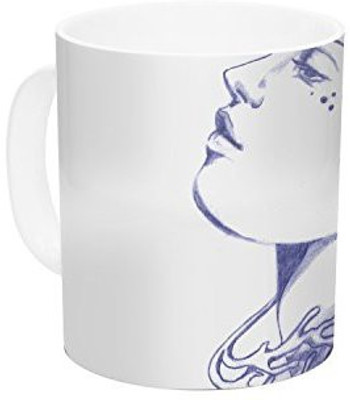 

Kess InHouse InHouse Lydia Martin Queen of The Sea Purple Ceramic Coffee, 11 oz, Multicolor Ceramic Mug(60 ml)