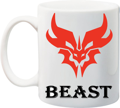 

ME&YOU Gift for Hubby/Husband/Boyfriend/Boy/Men;Beast printed Ceramic Mug(325 ml), Orange