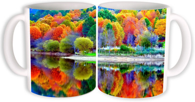 

PhotogiftsIndia nature colorfull tree Ceramic Mug(350 ml, Pack of 2), Multicolor