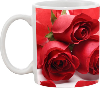 

Ashvah Valentine-123 Ceramic Mug(350 ml), Multicolor