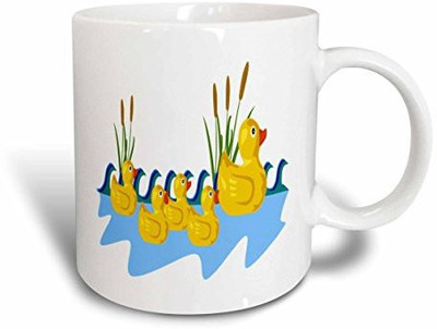 

3dRose mug_41677_1 Mama Duck with 4 Baby Ducks Ceramic, 11-Ounce Ceramic Mug(60 ml), Multicolor