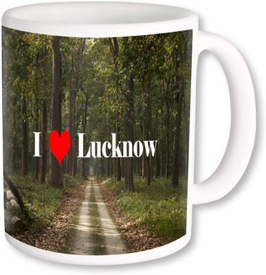 

PhotogiftsIndia I Love Lucknow With Forest Ceramic Mug(325 ml), Multicolor