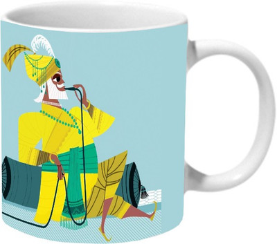 

Mooch Wale Nawab Ceramic Mug(325 ml), Multicolor