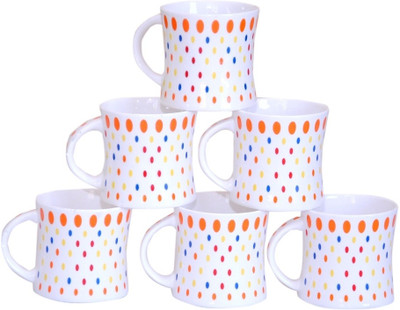 

Pearl Multidots-002 Bone China(Multicolor, Pack of 6)