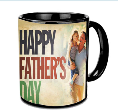 

Raj Laxmi Very Beautiful Design Fathers Day Wishes Multicolor Ceramic Mug(3.5 ml), Black