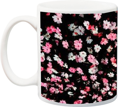 

ME&YOU Printed Flowers Beautiful Designer Ceramic Mug(325 ml), Multicolor