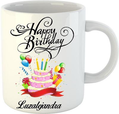 

Huppme Happy Birthday Luzalejandra White (350 ml) Ceramic Mug(350 ml)