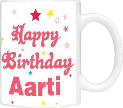 

Simbright aarti birthday Ceramic Mug(350 ml), White