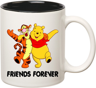

HuppmeGift Friend Forever Inner Black Ceramic Mug(350 ml), Black;white
