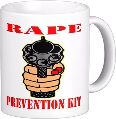 

Exoctic Silver Let's Raise Voice: Anti Rape C002 Ceramic Mug(300 ml), Multicolor