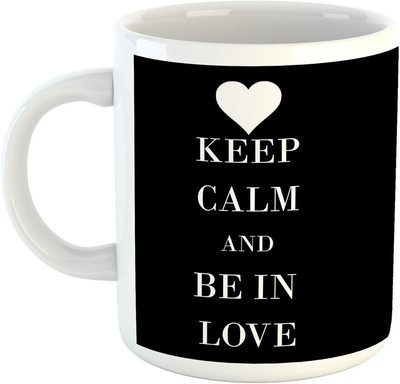 

Deeher Gifts Keep calm and be in love Ceramic Mug(330 ml), Black;white