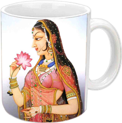

Raj Laxmi Queen Multicolor White Ceramic Mug(350 ml)