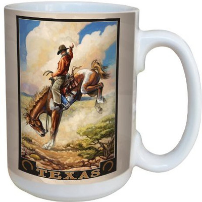 

Tree-Free Greetings Greetings lm43314 Vintage Texas Bucking Bronco by Paul A. Lanquist Ceramic with Full-Sized Handle, 15-Ounce, Multicolored Ceramic Mug(60 ml), Multicolor