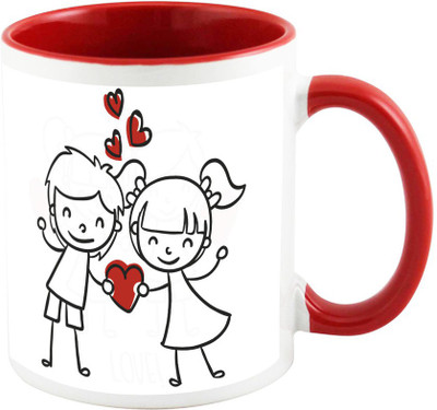 

AllUPrints Dancing In Love Red Ceramic Mug(325 ml)