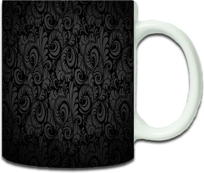

Maison N Mode Black Shade Pattern Coffee Ceramic Mug(330 ml), Multicolor
