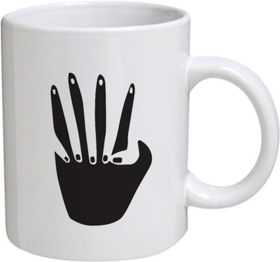 

Disginer Cases Black & White Finger - MyBestow White Plain Coffee Ceramic Ceramic Mug(320 ml), Multicolor