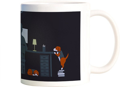 

Rangeele Inkers Designer Table Ceramic Mug(300 ml), Multicolor
