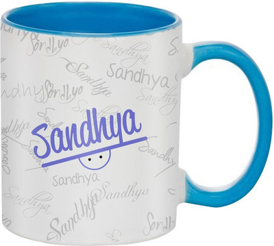

SKY TRENDS Sandhya Birthday Gift Coffee 350 ML Ceramic Mug(350 ml), Multicolor