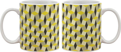 

Artifa Geometric Pattern Porcelain, Ceramic Mug(350 ml), Multicolor