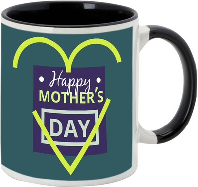 AllUPrints Happy Mother's Day Black Coffee Ceramic Mug(325 ml), Multicolor