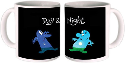 

Shopmillions Day & Night Ceramic Mug(300 ml)
