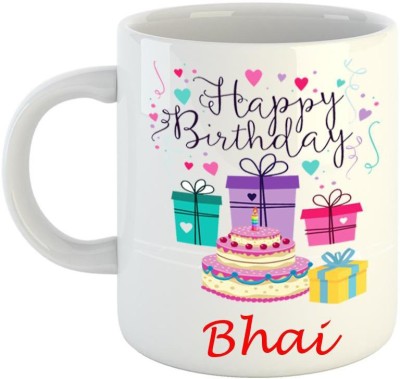 ME&YOU Happy Birthday Bhai Ceramic Coffee Mug(350 ml)