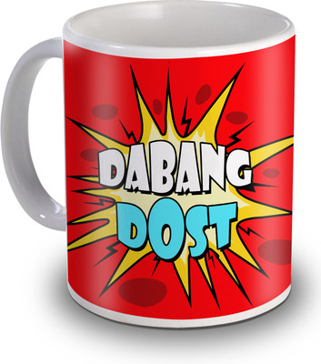 SKY TRENDS Dabang Dost Gifts For Friend Ceramic Mug(350 ml), White