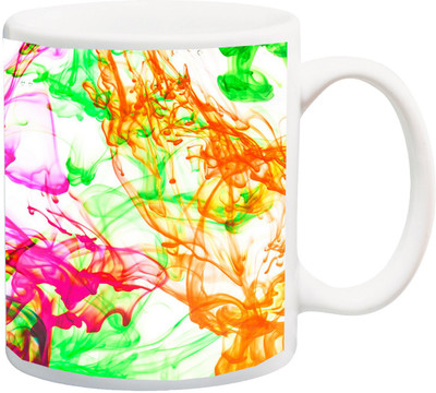 

ME&YOU Gift for Holi;Happy Holi paint colorful HD printed Ceramic Mug(325 ml), Multicolor