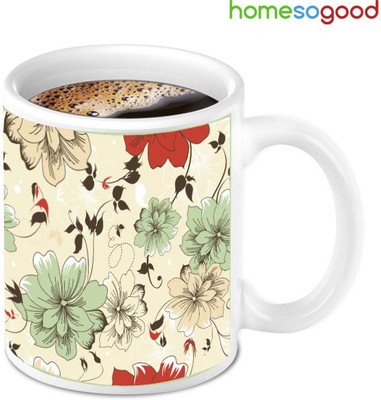 41% OFF on Homesogood Colorful & Awesome Flowers Print Ceramic Mug(280 ml)
