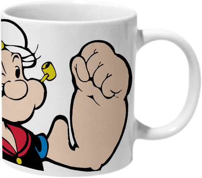 

Mooch Wale Popeye Big Biceps Ceramic Mug(325 ml), Multicolor