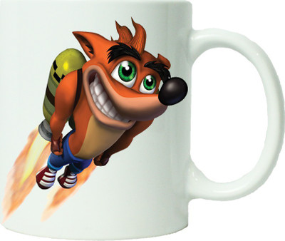 

Maison N Mode Brown Crash Bendicoot Coffee Ceramic Mug(330 ml), Multicolor