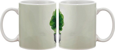

Artifa Green Bulb Plant Porcelain, Ceramic Mug(350 ml), Multicolor