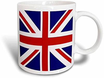 

3dRose mug_159852_1 British Flag Red White Blue Union Jack Great Britain United Kingdom Uk England English Souvenir Gb Ceramic, 11-Ounce Ceramic Mug(60 ml)