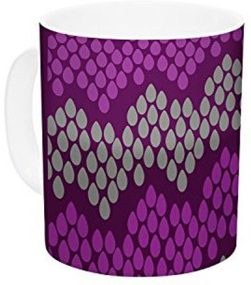 

Kess InHouse InHouse Deepti Munshaw Pattern #2 Chevron Purple Ceramic Coffee, 11 oz, Multicolor Ceramic Mug(60 ml)
