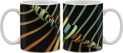 

Artifa Abstract Tube Art Porcelain, Ceramic Mug(350 ml), Multicolor