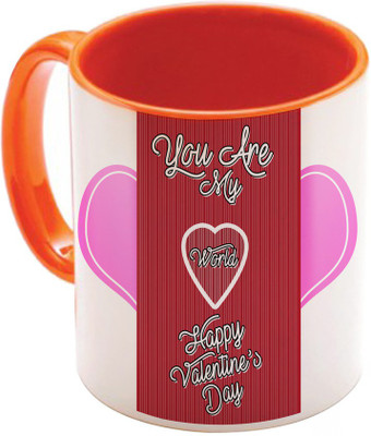

SKY TRENDS Valentine Gift for Girlfriend Love Printed I Love U Forever Perfect for Her Him Wife Fiance Anniversary And Birthday STGD200 Ceramic Mug(325 ml), Orange