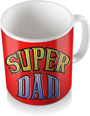 

SKY TRENDS Super Dad Gifts For Birthday Coffee Ceramic Mug(320 ml), White