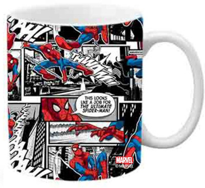 

ORKA Spiderman Comic Digital Printed Ceramic Mug(350 ml), Multicolor