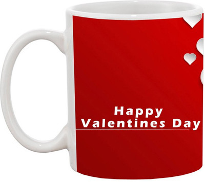 

Ashvah Valentine Ceramic Mug(350 ml), Multicolor