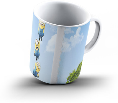 

Ucard Minions Hanging853 Bone China, Ceramic, Porcelain Mug(325 ml), Multicolor