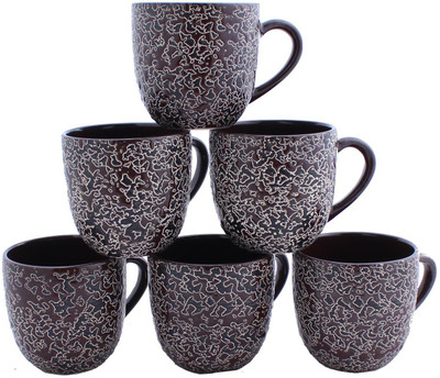 

Aarzool Cup15wer Ceramic(Black, Brown, Pack of 6)