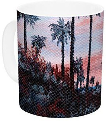 

Kess InHouse InHouse Rosie Brown Florida Sunset Palm Tree Ceramic Coffee, 11 oz, Multicolor Ceramic Mug(60 ml)