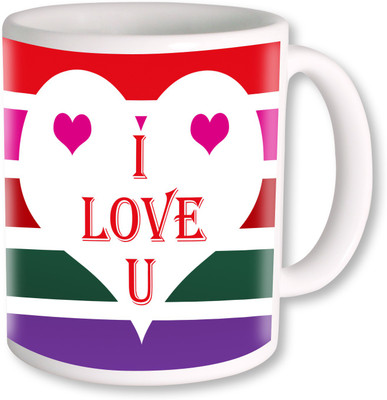

PhotogiftsIndia I love you with colourfull background Ceramic Mug(325 ml), Multicolor
