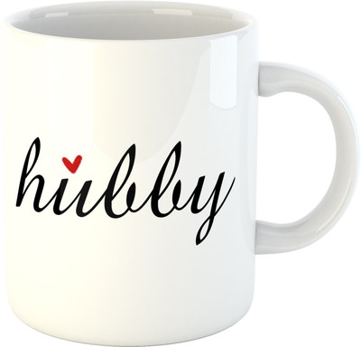 

Deeher Gifts Hubby Ceramic Mug(350 ml), Multicolor